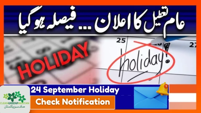 Public Holiday on September 24 Announced in Pakistan – Check Full District List